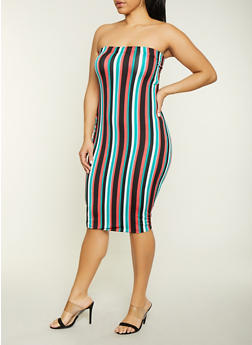 Plus Size Watermelon Tube Dress