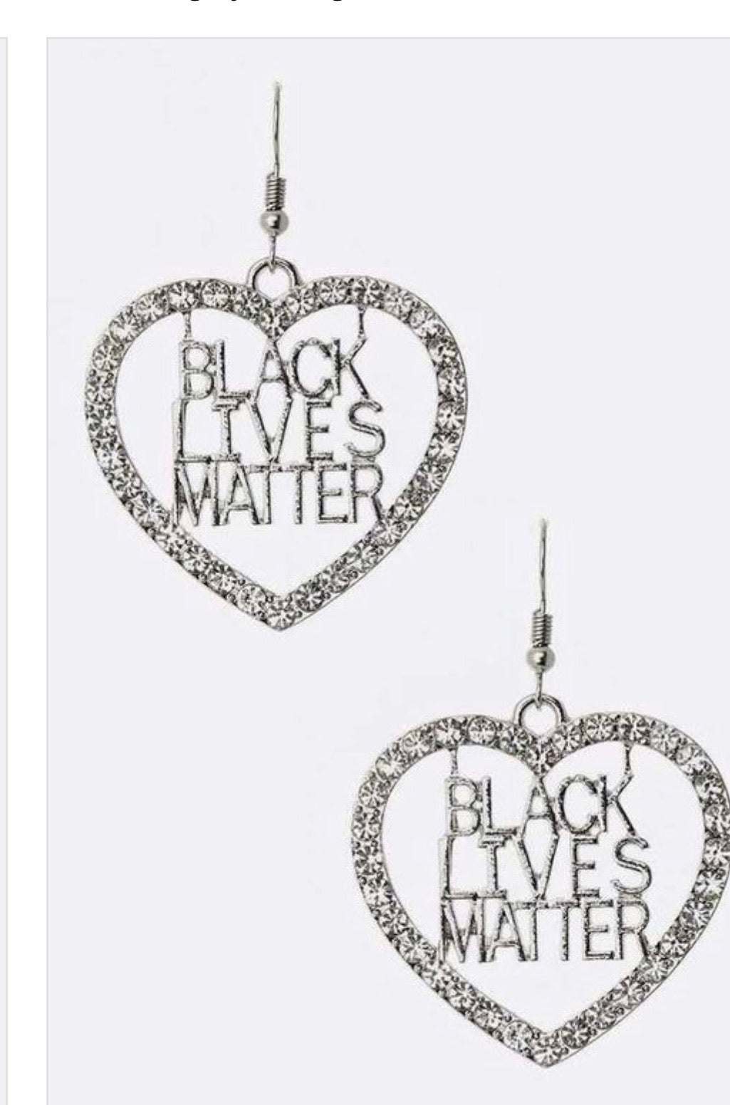 Black Lives Matter Heart Earrings