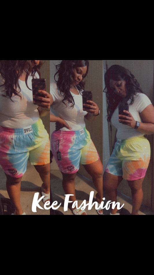 Tie Dye Love Shorts