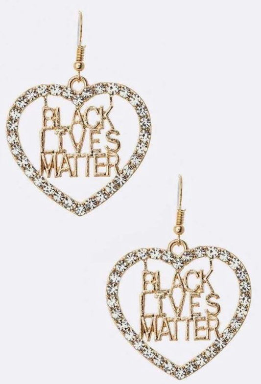 Black Lives Matter Heart Earrings