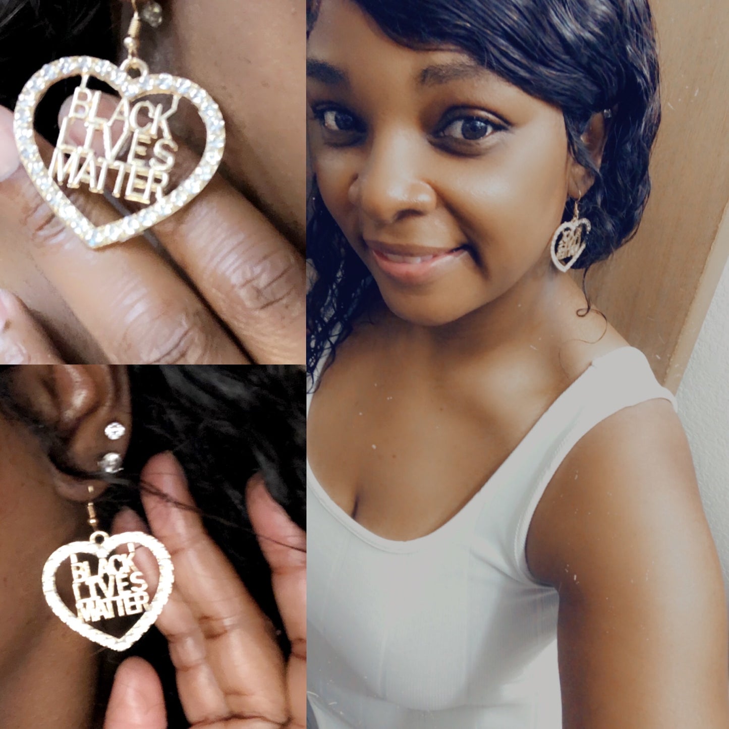 Black Lives Matter Heart Earrings