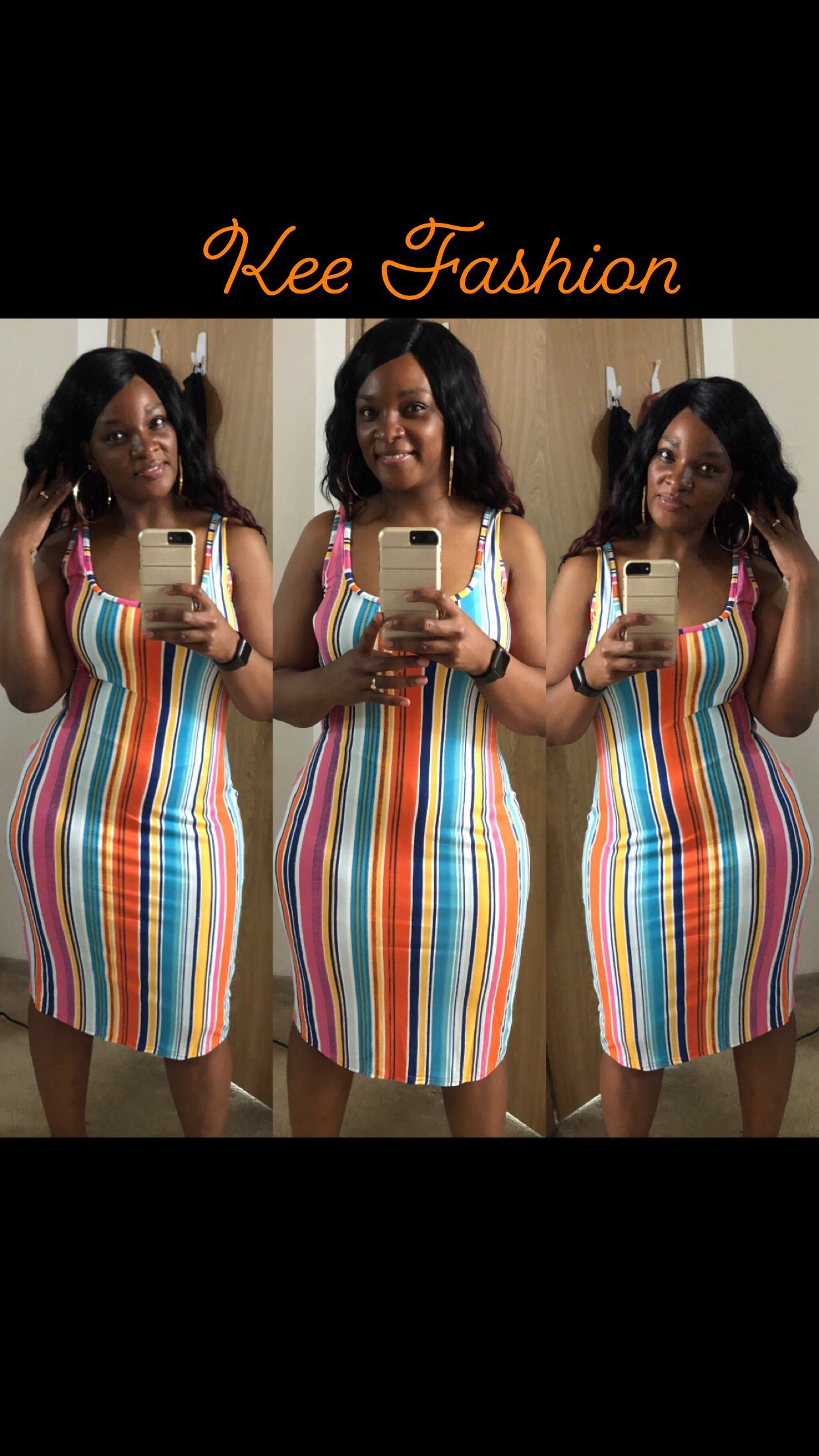 Plus Size Pastel Striped Tank Dress